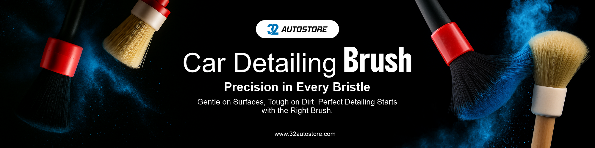 Car Detailing brushes Banner