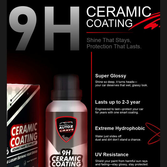 Autozcrave 9H Ceramic Coating – Super Glossy, Long-Lasting Paint Protection