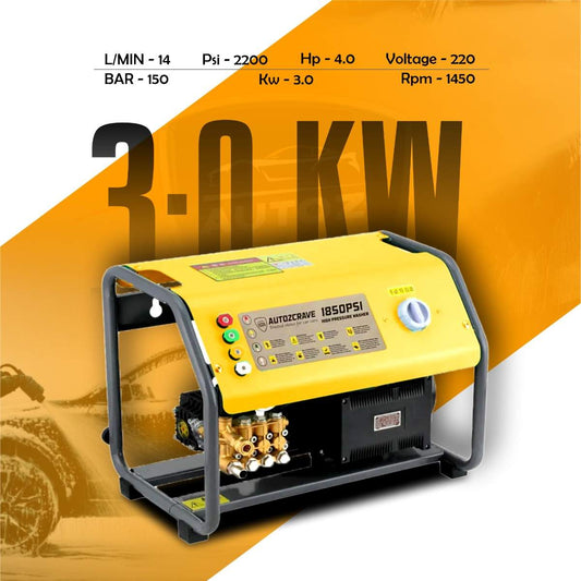 Autozcrave Car Pressure Washer 3kW – 150 Bar | 2200 PSI | 14 L/min Flow