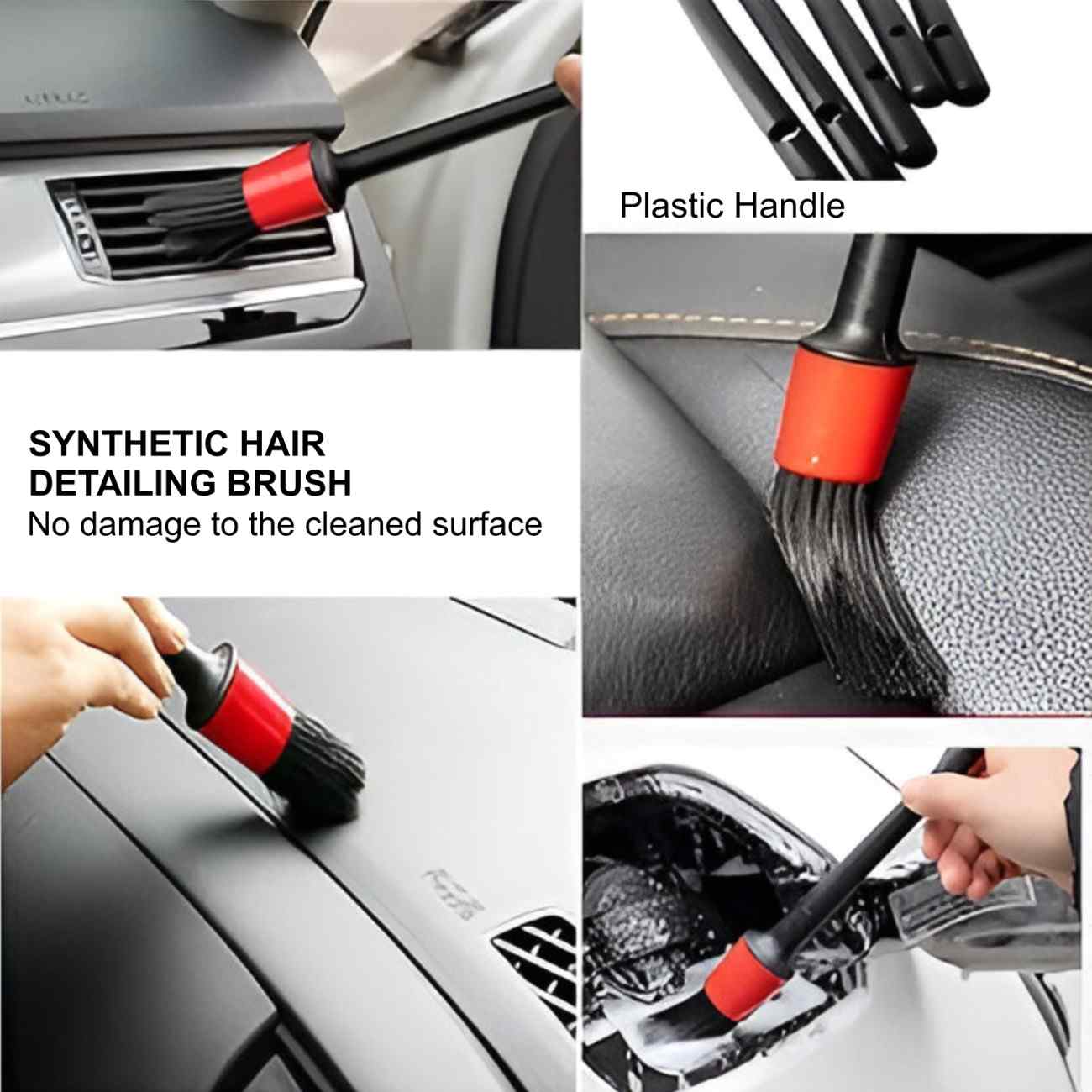 Car Interior Cleaning Brush Gentle Bristles for Dash, AC & Panels
