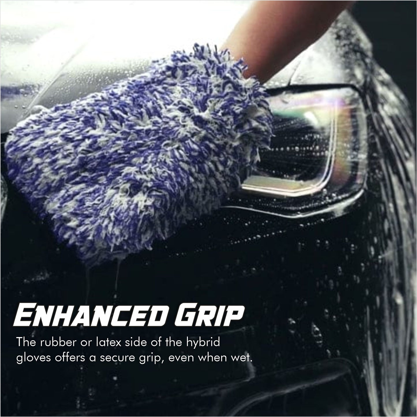Microfiber Vehicle Washing Wool Hand Glove | 20x26 CM for Scratch Free Cleaning