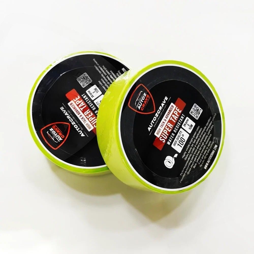 Autozcrave Paper Masking Tape Bright Green | Water Resistant | Easy Application