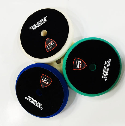 Autozcrave DA Polisher Foam Pad Combo – Heavy Cutting, Medium & Finishing Pads
