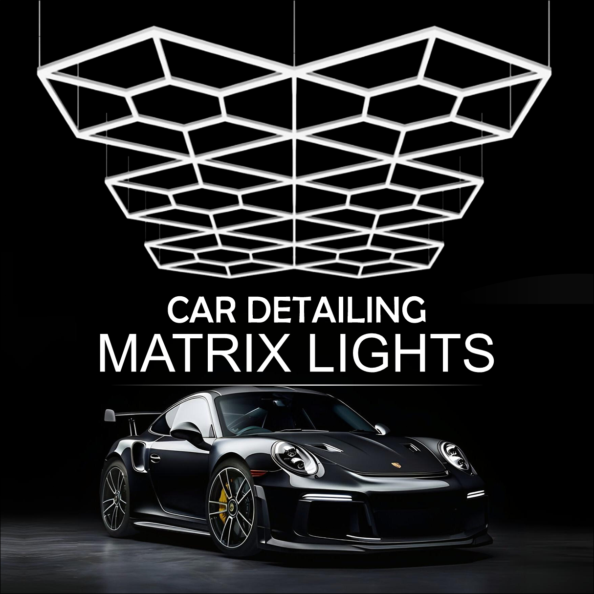 Car Detailing Studio Matrix Light 600W (104 LEDs, 9.2x16 ft) | Energy Efficient, Daylight-Mimicking Light for Accurate Paint Inspection