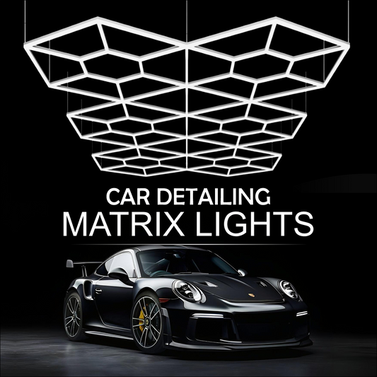 Car Detailing Studio Matrix Light 600W (104 LEDs, 9.2x16 ft) | Energy Efficient, Daylight-Mimicking Light for Accurate Paint Inspection