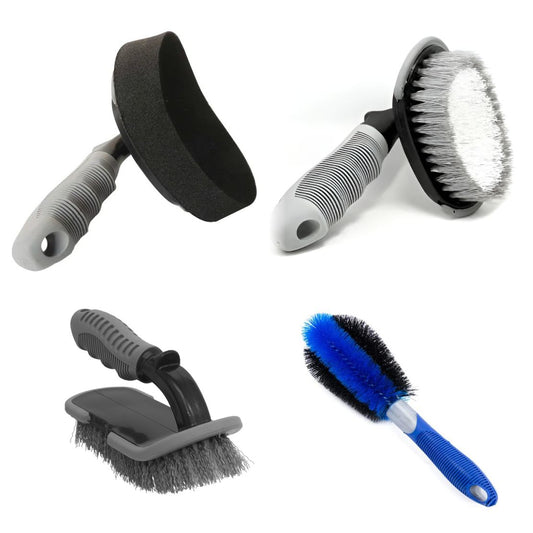 Autozcrave Polish Applicator Foam Brush & Tyre Cleaning Brush Set – Shine & Deep Clean Combo