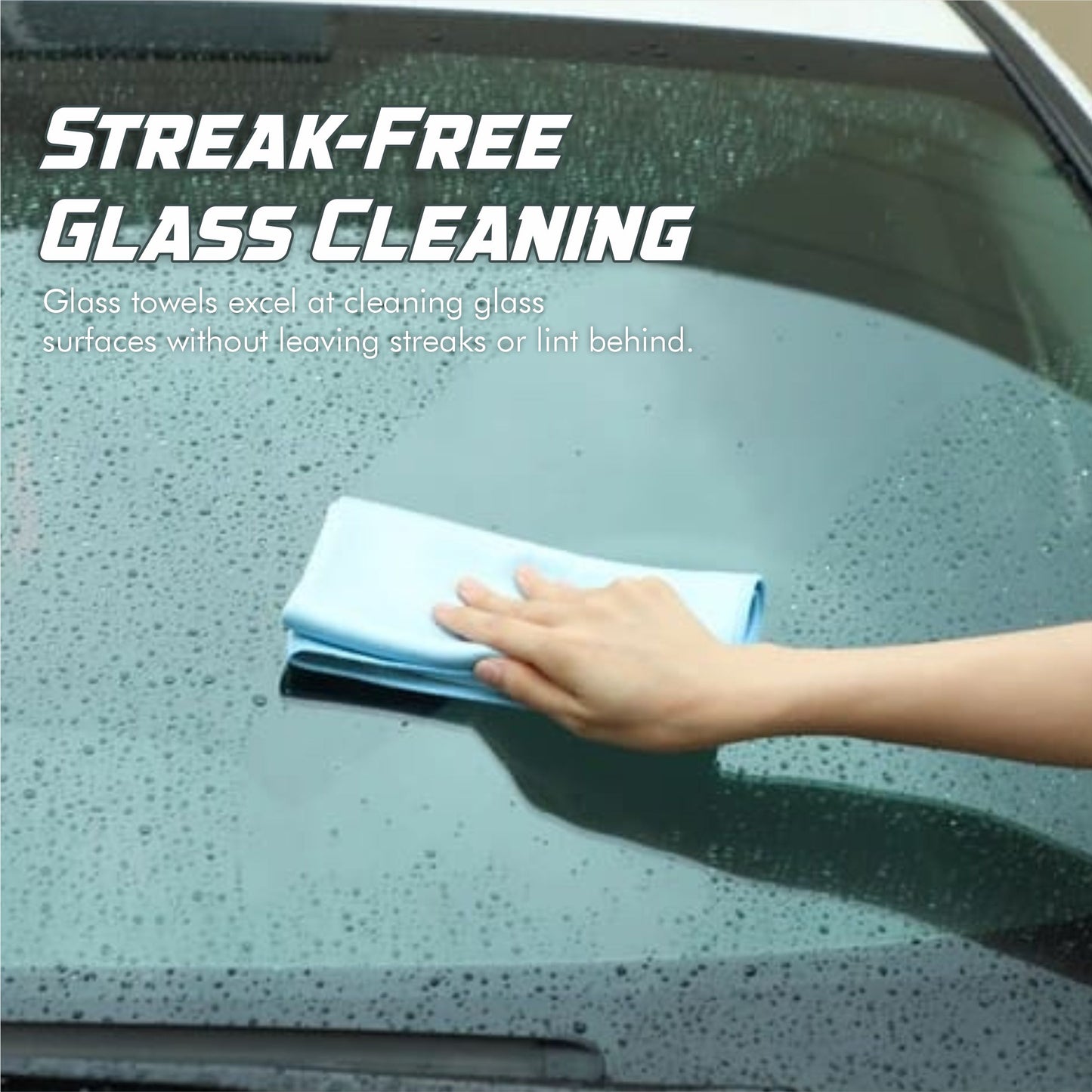 300 GSM Window Glass Cleaning Microfiber Cloth | 40x40CM Streak Free Shine