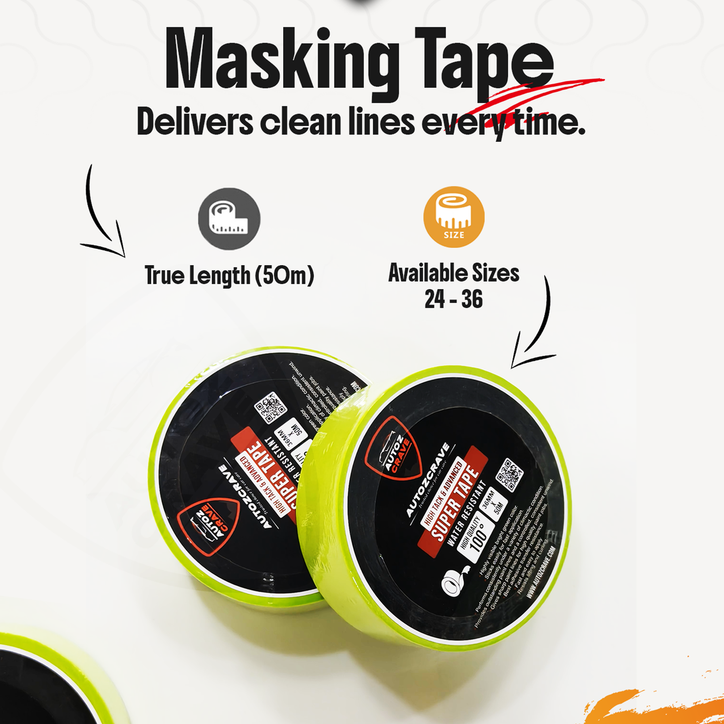 Paper Masking Tape Bright Green | Water Resistant | Easy Application