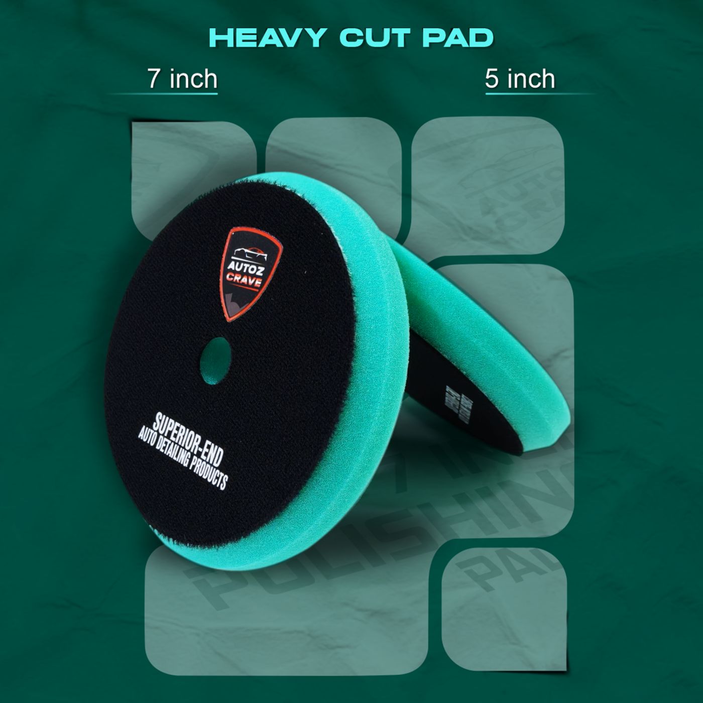 Autozcrave DA Polisher Foam Pad Combo – Heavy Cutting, Medium & Finishing Pads