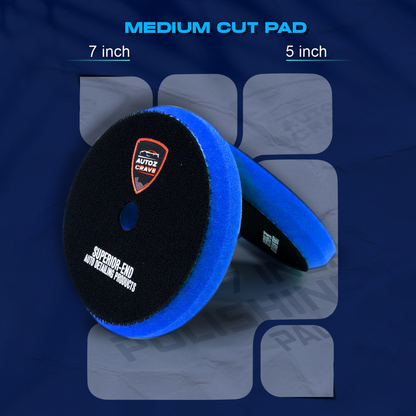 Medium Cutting Pad – 26mm Foam Pad for DA Polishers (Half Bevel Edge)