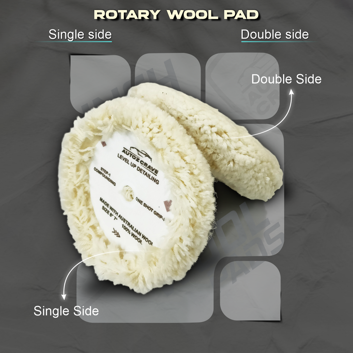 Single Side Wool Pad 9 Inch Heavy Cutting Pad for Rotary Polishers