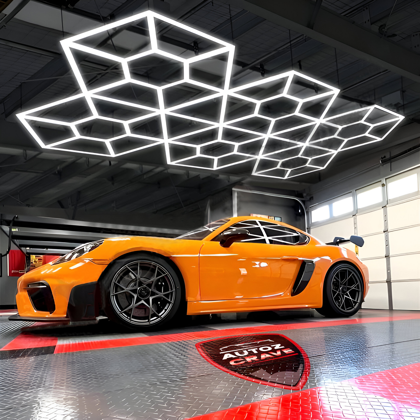 Car Detailing Studio Matrix Light 600W (104 LEDs, 9.2x16 ft) | Energy Efficient, Daylight-Mimicking Light for Accurate Paint Inspection