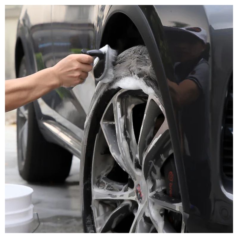 Autozcrave Polish Applicator Foam Brush & Tyre Cleaning Brush Set – Shine & Deep Clean Combo