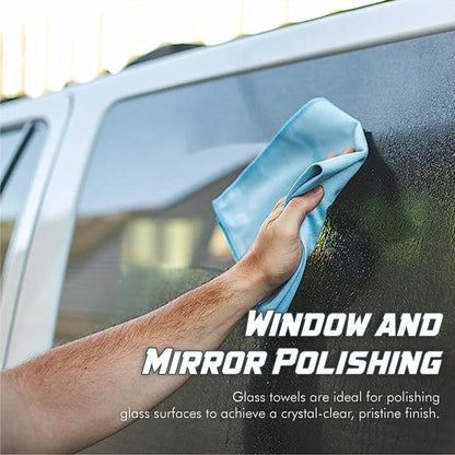 300 GSM Window Glass Cleaning Microfiber Cloth | 40x40CM Streak Free Shine