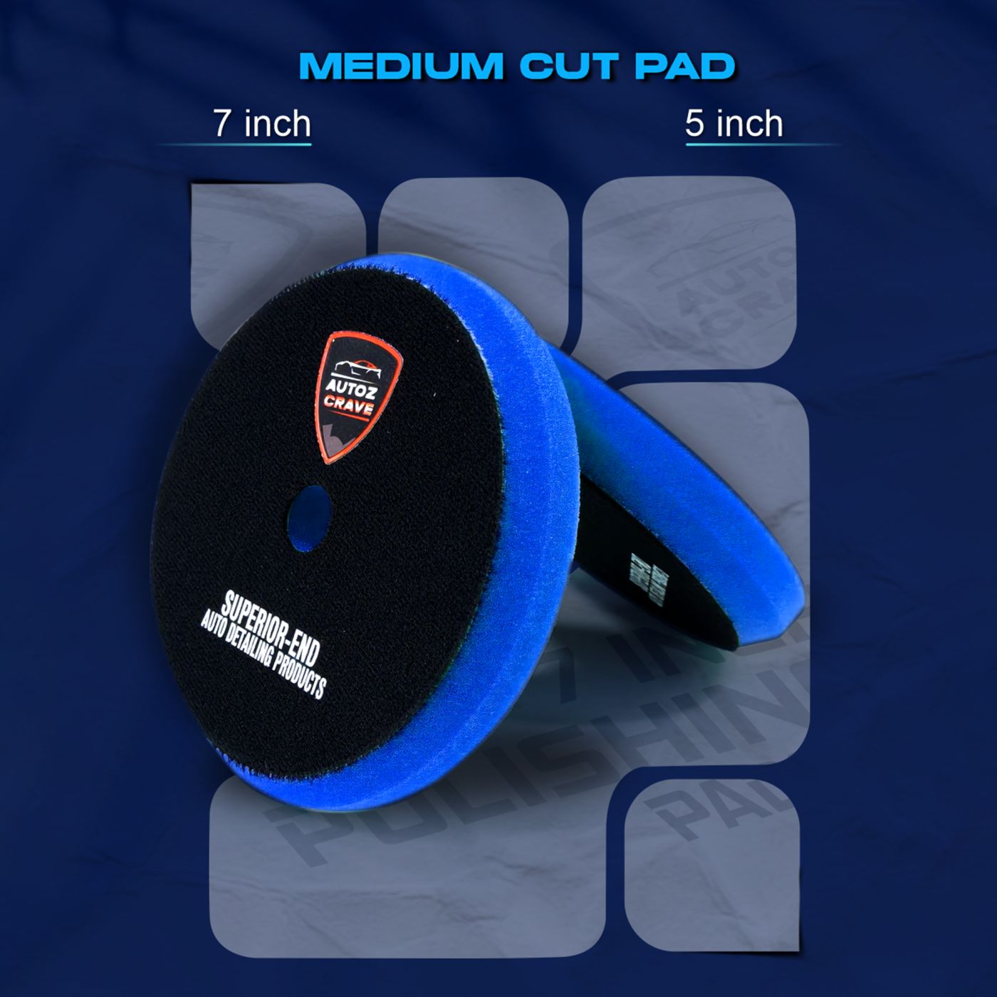 Autozcrave DA Polisher Foam Pad Combo – Heavy Cutting, Medium & Finishing Pads