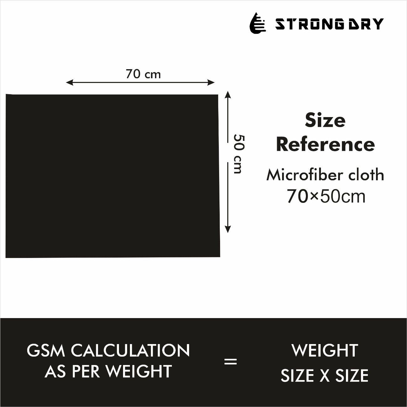 Strongdry Microfiber Towel Water Devour 1400GSM  (70x50cm)