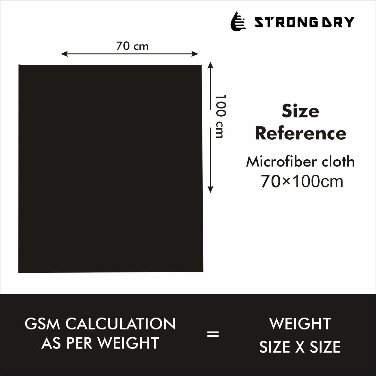Strongdry Microfiber Towel Water Devour 450GSM  (100x70cm)