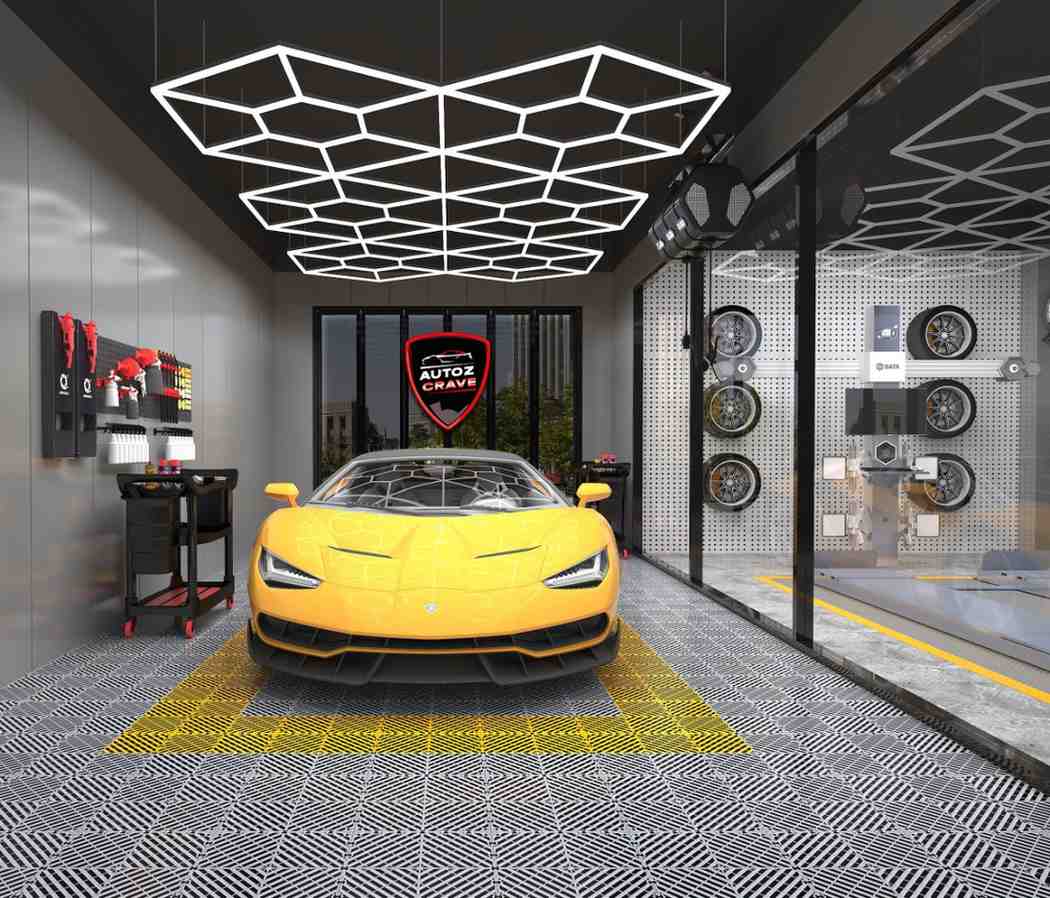 Autozcrave Car Detailing Studio Matrix Light 600W (104 LEDs, 9.2x16 ft) | Energy Efficient, Daylight-Mimicking Light for Accurate Paint Inspection