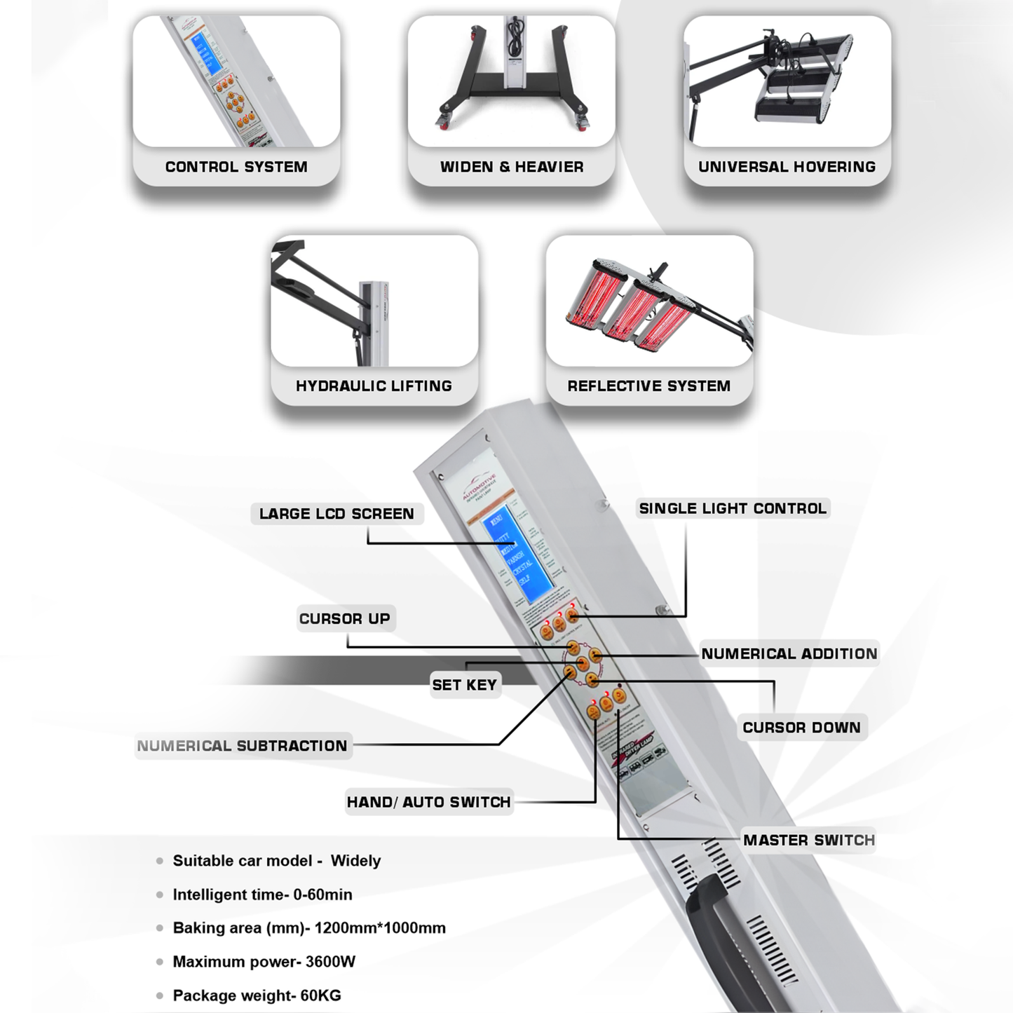 Autozcrave IR Lamp Fully Automatic – 3 Tubes | 360° Rotation | Auto Timer