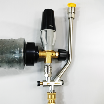 Foam Cannon Dual Connector Accessory | Pressure Washer Double Tip Lance with 5 Nozzle Tips