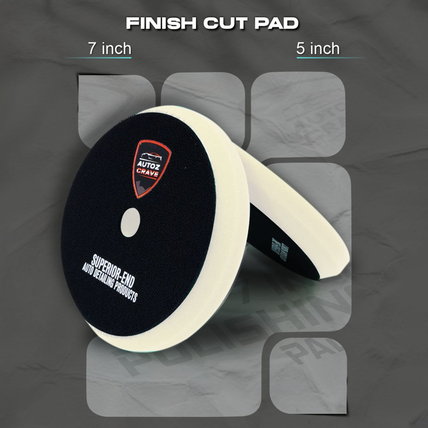 Autozcrave DA Polisher Foam Pad Combo – Heavy Cutting, Medium & Finishing Pads