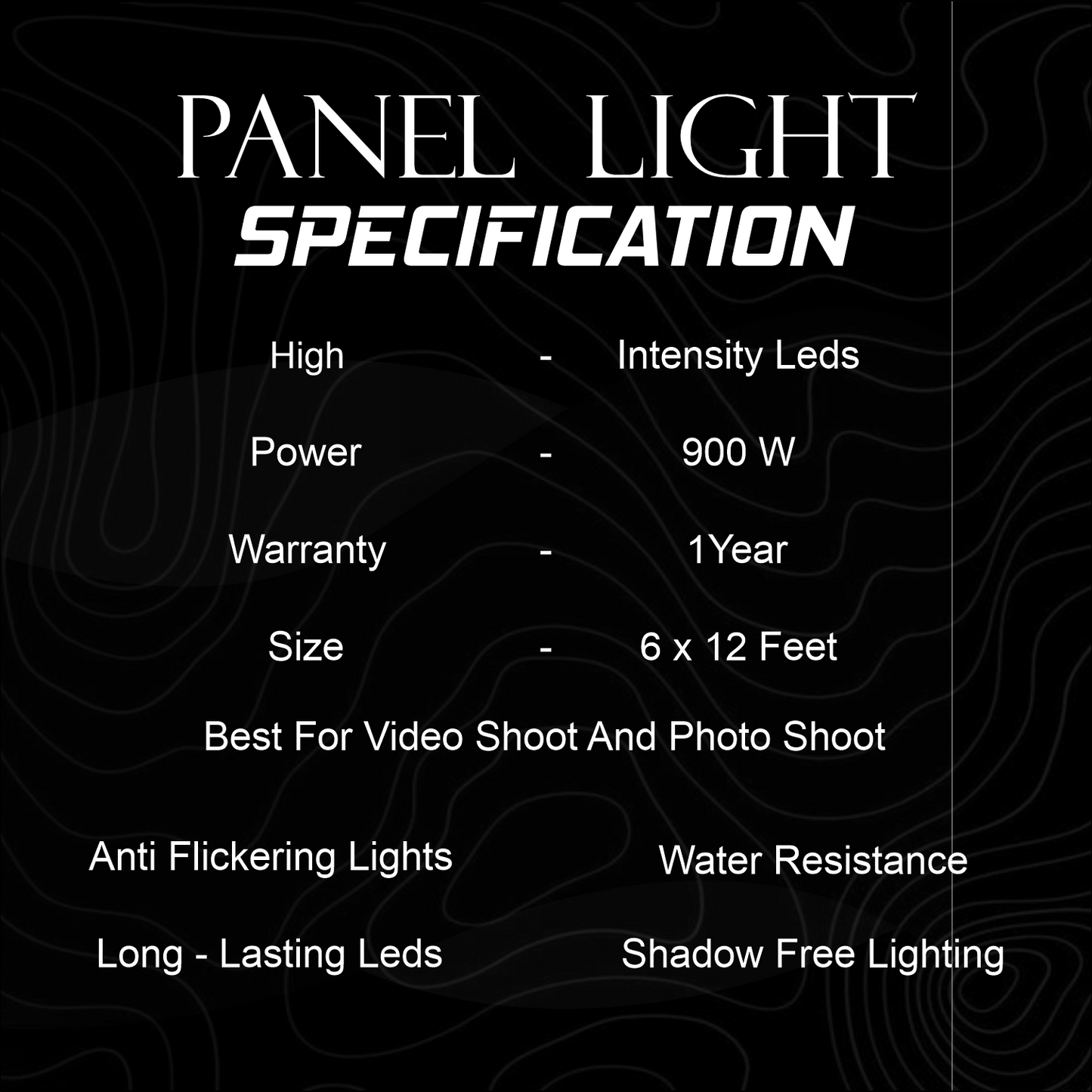 Car Detailing Studio Panel Light 900W (6x12 ft) High Intensity, Shadow-Free LED Light for Professional Detailing with MS Frame