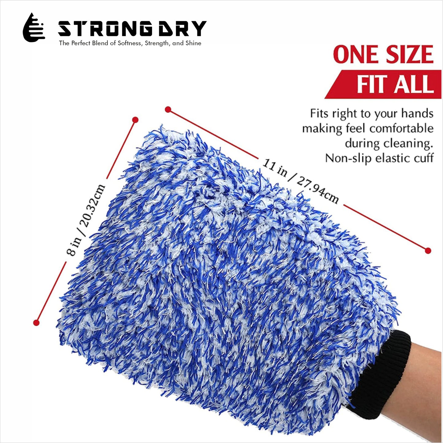 Microfiber Vehicle Washing Wool Hand Glove | 20x26 CM for Scratch Free Cleaning