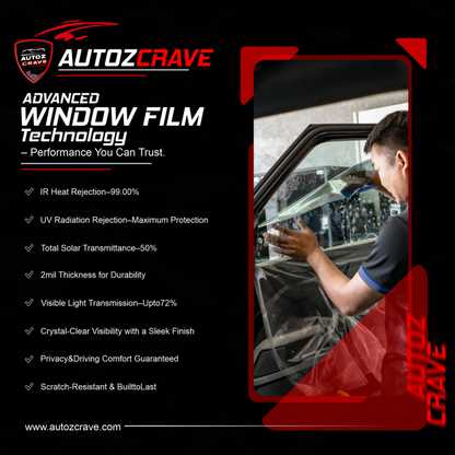 Lumina 70 Car Window Film 65% VLT | 94% IR Rejection | UV Protection for Windshields & Windows