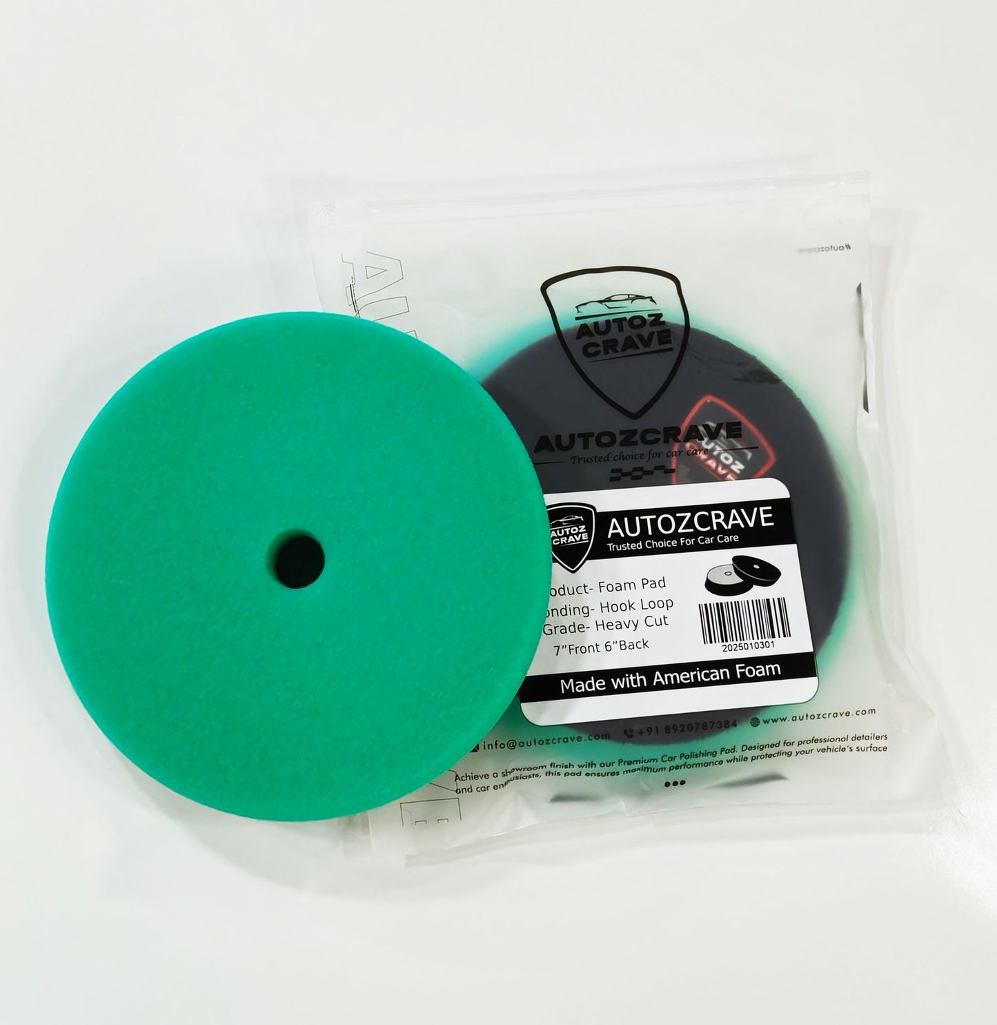 Autozcrave DA Polisher Foam Pad Combo – Heavy Cutting, Medium & Finishing Pads