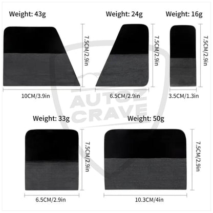 Black Squeeze Set of 5 – Flexible Tools for PPF & Wrap Application