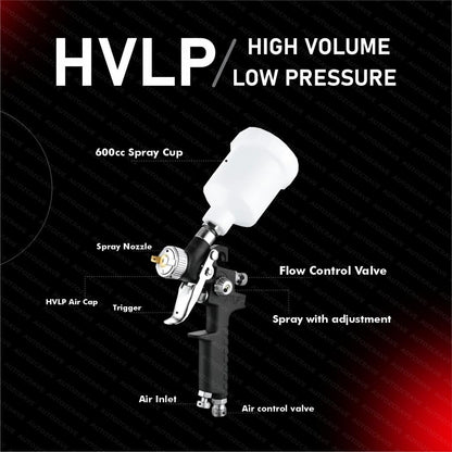 Autozcrave Paint Spray Gun 827 A1 HVLP with 600cc Cup & Brass Air Cap