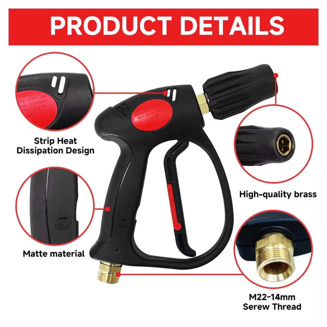 Heavy Duty Car Wash Gun 280 BAR | 4000 PSI | 25LPM Flow