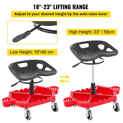 Hydraulic Detailing Stool – Adjustable Height | Bottle Holders | Storage Tray