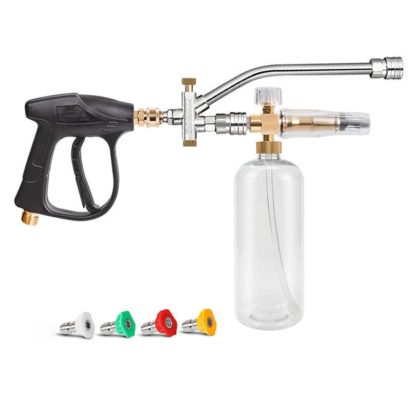 Autozcrave Foam Cannon Dual Connector Accessory | Pressure Washer Double Tip Lance with 4 Nozzle Tips