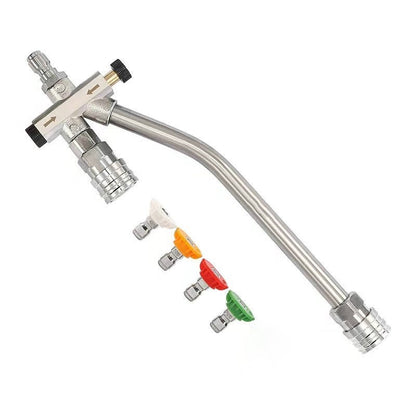 Autozcrave Foam Cannon Dual Connector Accessory | Pressure Washer Double Tip Lance with 4 Nozzle Tips