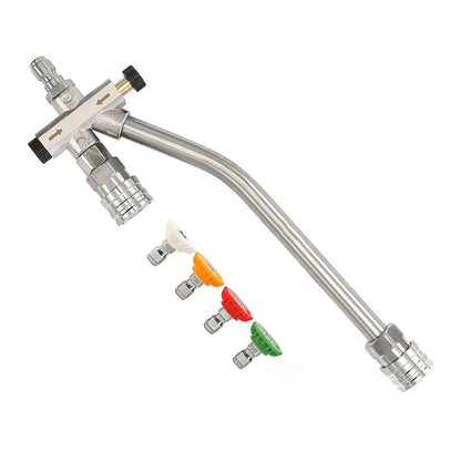 Foam Cannon Dual Connector Accessory | Pressure Washer Double Tip Lance with 5 Nozzle Tips