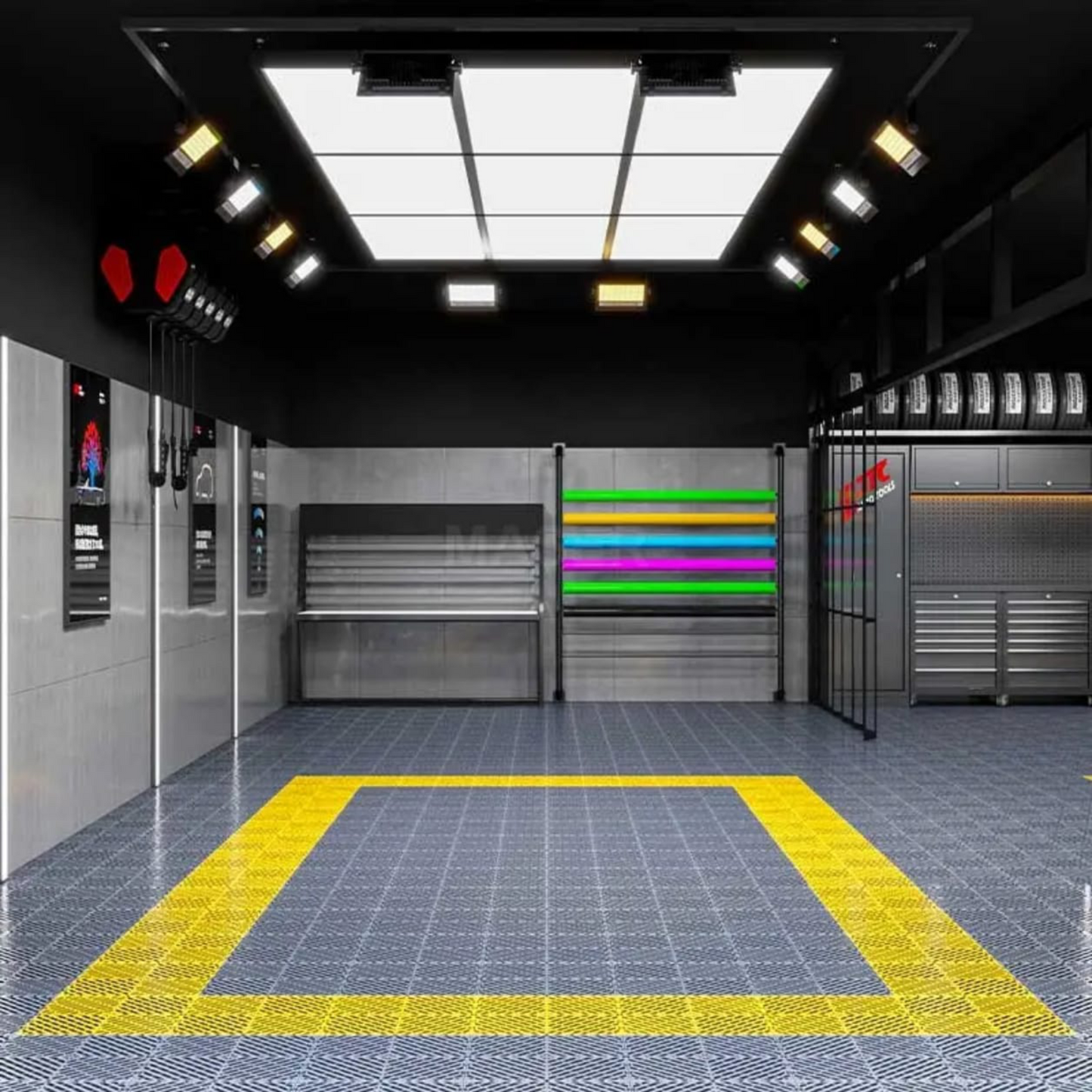 Autozcrave Car Detailing Studio Panel Light 900W 16.5ft (5000mm)x9.8ft (300mm) High Intensity, Shadow-Free LED Light for Professional Detailing with MS Frame