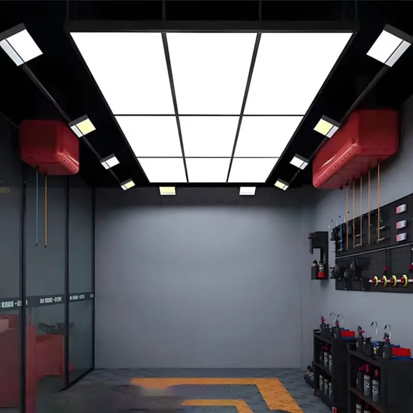 Autozcrave Car Detailing Studio Panel Light 900W 16.5ft (5000mm)x9.8ft (300mm) High Intensity, Shadow-Free LED Light for Professional Detailing with MS Frame