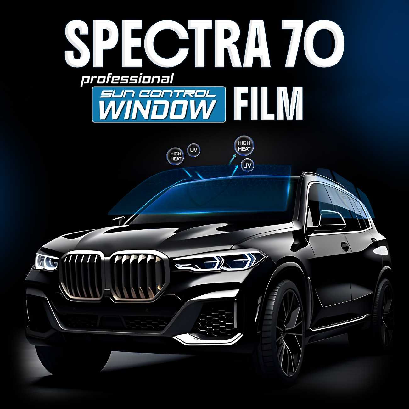 Autozcrave Spectra 70 Sun Control Window Film 99.99% UV Block | 65% VLT | Heat Rejection for Front & Back Windows