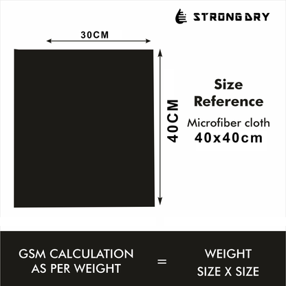 Strongdry Microfiber Cloth Window Glass Cleaning  300GSM | 40x40CM Streak Free Shine